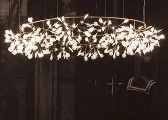 Modern Restaurant  Pendant Lamp Bedroom Lighting Suspension Tree Branch Led Hanging Lamp Firefly Chandelier