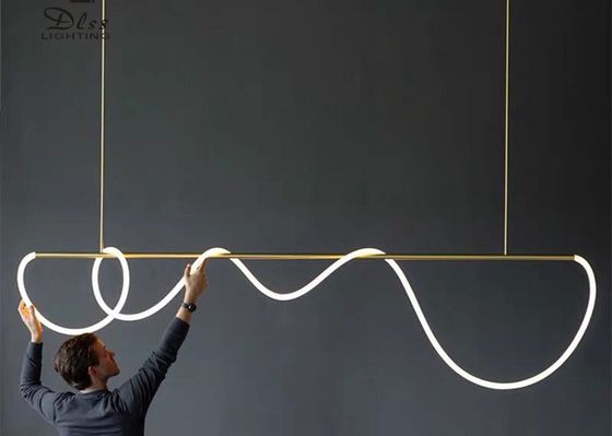 Manufacturer modern interior design pendant lighting rope gold metal hanging ceiling lamps creative led chandelier