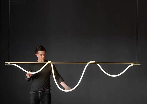 Manufacturer modern interior design pendant lighting rope gold metal hanging ceiling lamps creative led chandelier