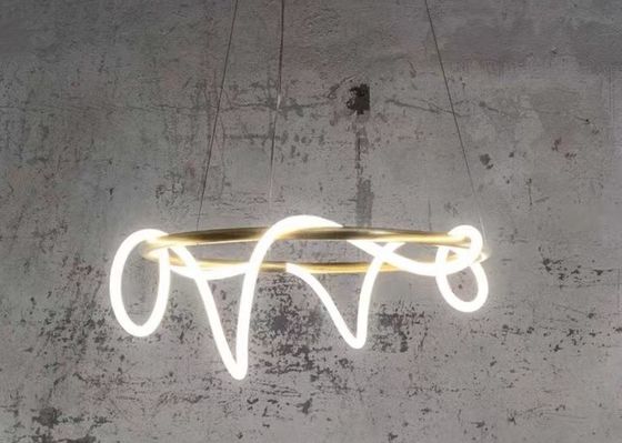 Manufacturer modern interior design pendant lighting rope gold metal hanging ceiling lamps creative led chandelier