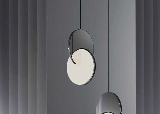 Modern led metal drop pendant lighting fixtures indoor mirror ceiling chandelier living room decor pendant lamp