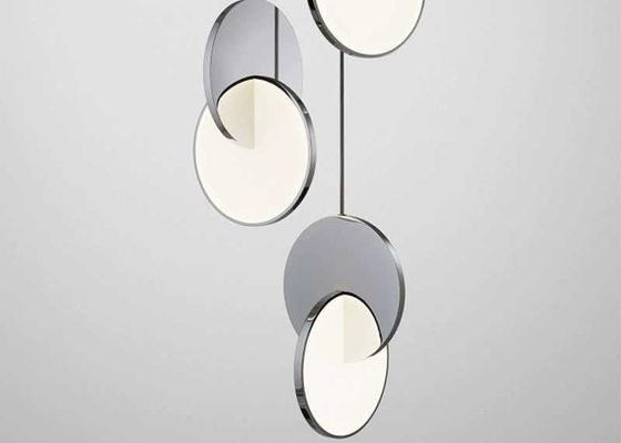 Modern led metal drop pendant lighting fixtures indoor mirror ceiling chandelier living room decor pendant lamp