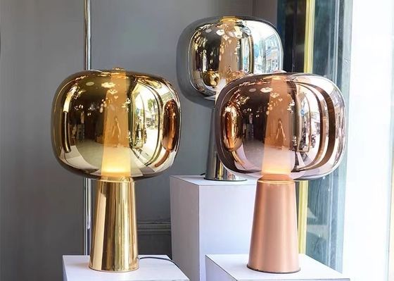 lampara rose golden shinny golden chrome sliver decorative glass pendant light for restaurant