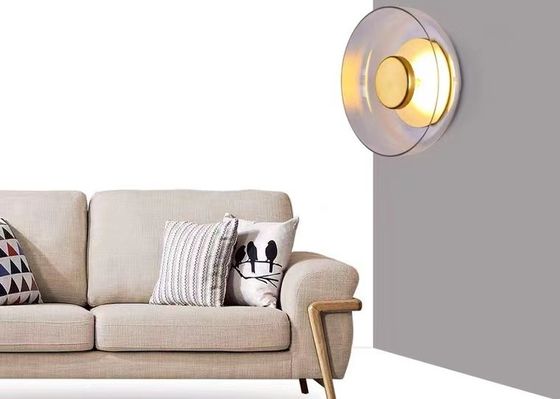 Modern Wall  Indoor Led Bedside Hotel  Gold Small Glass Wall Lamp