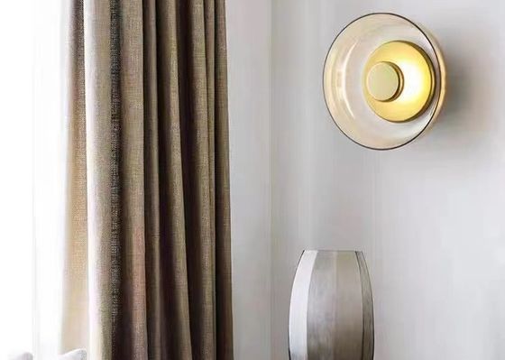 Modern Wall  Indoor Led Bedside Hotel  Gold Small Glass Wall Lamp