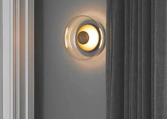 Modern Wall  Indoor Led Bedside Hotel  Gold Small Glass Wall Lamp