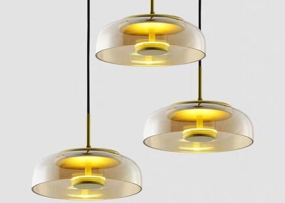 Modern Simple  Indoor Led Bedside Hotel  Gold Small Glass Pendant Lamp
