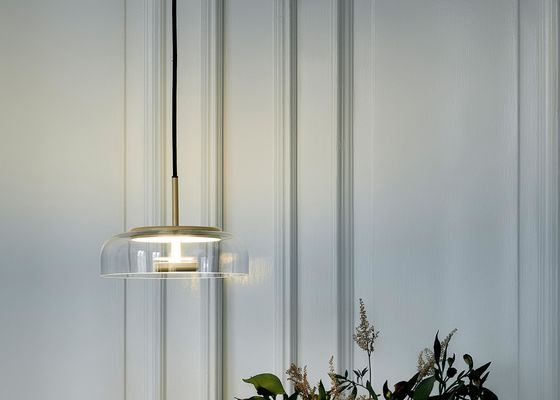 Modern Simple  Indoor Led Bedside Hotel  Gold Small Glass Pendant Lamp