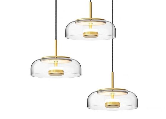Modern Simple  Indoor Led Bedside Hotel  Gold Small Glass Pendant Lamp