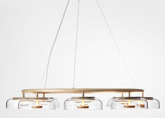 Modern Simple  Indoor Led Bedside Hotel  Gold Small Glass Pendant Lamp