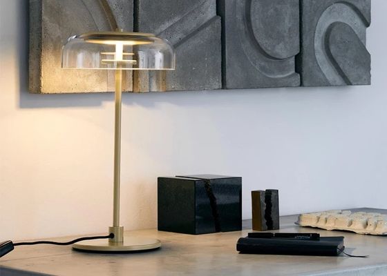 Modern Simple  Indoor Led Bedside Hotel  Gold Small Glass Table Lamp