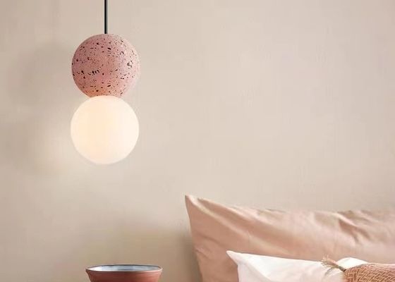 Opal White Glass Ball Light Glass Chandelier Ball Hanging Lamp Ball Light Glass Cement Pendant Lamp