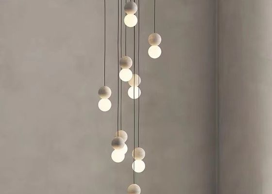 Opal White Glass Ball Light Glass Chandelier Ball Hanging Lamp Ball Light Glass Cement Pendant Lamp