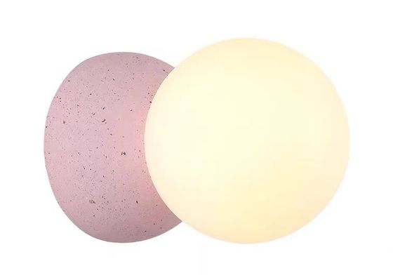 Pink And White Painting Simple Nordic Mordern Light Ball Chandelier Led Cement Wall Lamp Light Glass Balls