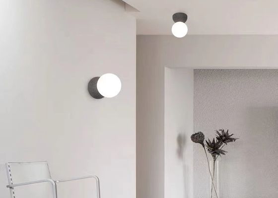 Pink And White Painting Simple Nordic Mordern Light Ball Chandelier Led Cement Wall Lamp Light Glass Balls