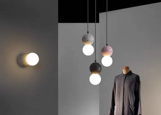 Pink And White Painting Simple Nordic Mordern Light Ball Chandelier Led Cement Wall Lamp Light Glass Balls