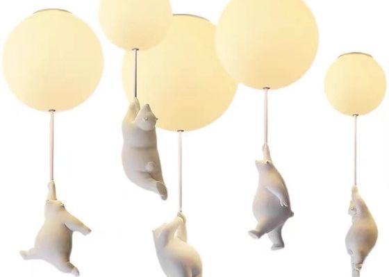 Romantic Kids Children Bed Room Pendant Light Colourful Glass Balloon Led Ceiling Chandelier Lamp