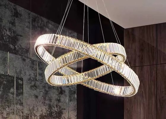 Modern decorative lamp product combination chandelier round ring lighting crystal led chandelier