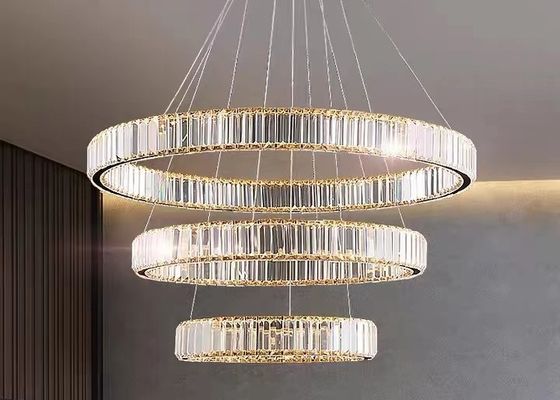 Modern decorative lamp product combination chandelier round ring lighting crystal led chandelier