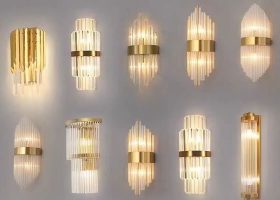 Decorative Luxury Stair Lamp Contemporary Led Crystal Wall Lamp For Hotel
