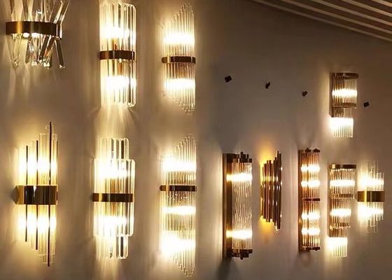 Decorative Luxury Stair Lamp Contemporary Led Crystal Wall Lamp For Hotel