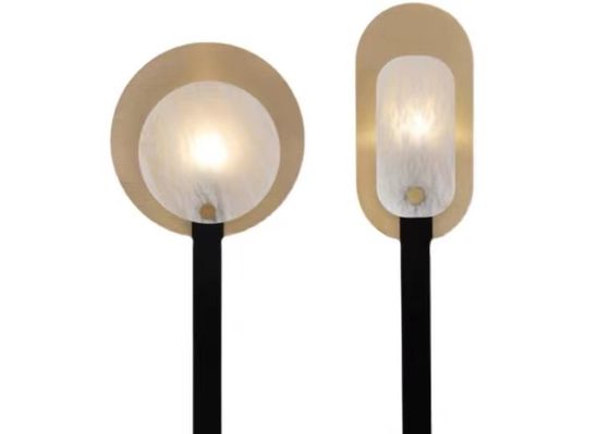 Creative Golden Metal Floor Lamp Marble Shade Guzhen Led Floor Lamp