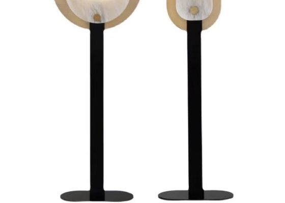 Creative Golden Metal Floor Lamp Marble Shade Guzhen Led Floor Lamp