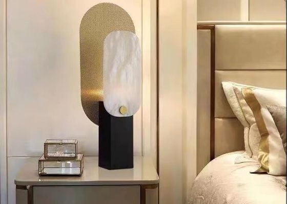 Creative Golden Office Reading Lamp Marble Shade Guzhen Led Table Lamp