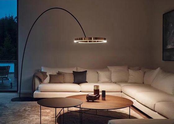 Nordic Fishing Circle Bedside Sofa Modern Gold led Bedroom Floor Lamp