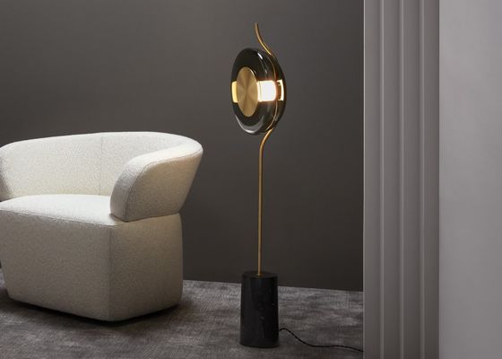 New Designed Cafe Project High Metal Marble Base Reading Room Floor Lamp