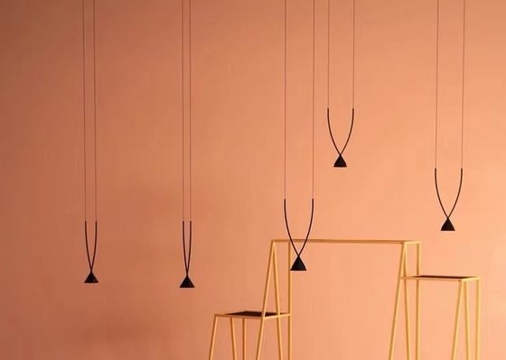 Modern Indoor Dining Room Black Chandelier Restaurant Showroom Ceiling LED Pendant Light