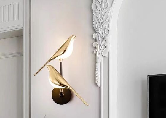 Sea Shipping Gold Dimmable Bird Wall Mounted Lamps For Bedroom Modern Wall Lamp
