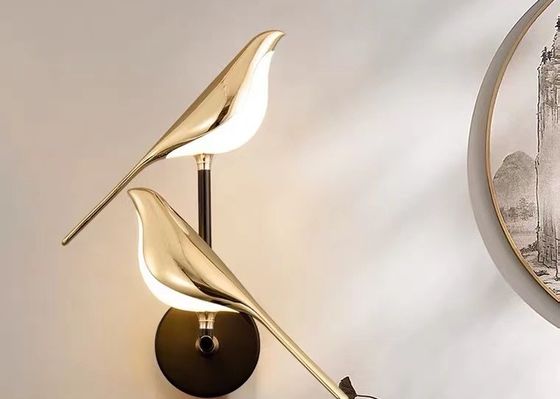 Sea Shipping Gold Dimmable Bird Wall Mounted Lamps For Bedroom Modern Wall Lamp