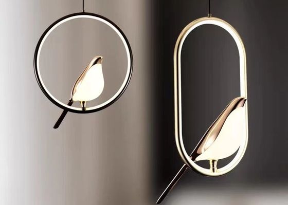 Sea Shipping Gold Round Bird Mounted LED Chandelier