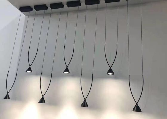 Modern Indoor Dining Room Black Pendant Restaurant Showroom Ceiling LED Chandelier