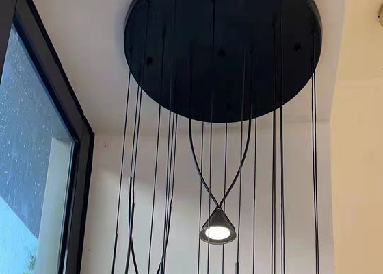 Modern Indoor Dining Room Black Pendant Restaurant Showroom Ceiling LED Chandelier