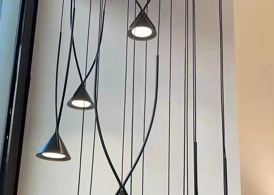 Modern Indoor Dining Room Black Pendant Restaurant Showroom Ceiling LED Chandelier