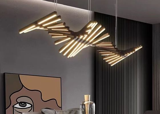 Nordic Modern Light Luxury Hotel Lobby Bedroom Living Room Designer'S Black Big Chandelier