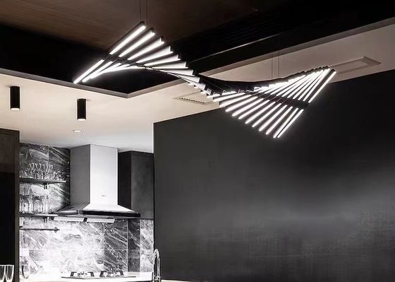 Nordic Modern Light Luxury Hotel Lobby Bedroom Living Room Designer'S Black Big Chandelier