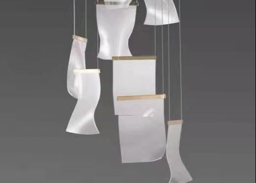 Nordic Luxury Hotel Large Big Led Ceiling Lobby Glass Pendant Chandelier Crystal Modern Atmosphere Light