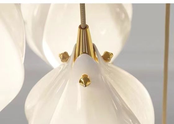 Ceramic Porcelain White Flower Decorative Chandelier Wedding Pendant Lamp For Hotel