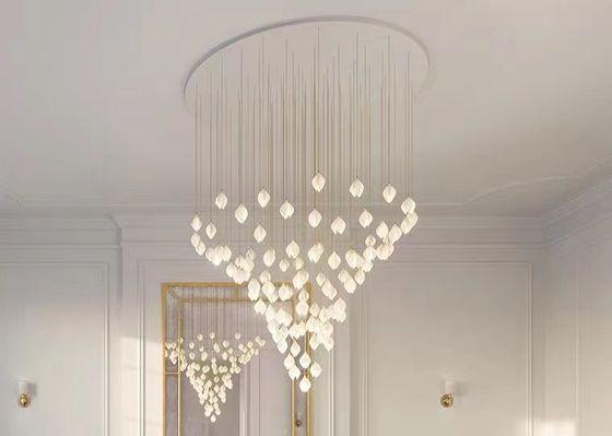 Ceramic Porcelain White Flower Decorative Chandelier Wedding Pendant Lamp For Hotel