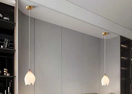 Ceramic Porcelain White Flower Decorative Chandelier Wedding Pendant Lamp For Hotel