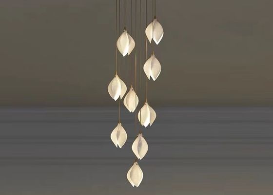 Ceramic Porcelain White Flower Decorative Chandelier Wedding Pendant Lamp For Hotel
