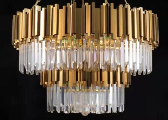 Large Crystal LED Chandelier Luxury K9 Crystal Hanging Light Living Room Pendant Lamp