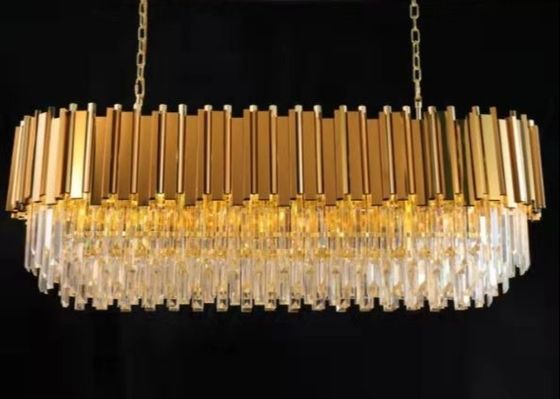Large Crystal LED Chandelier Luxury K9 Crystal Hanging Light Living Room Pendant Lamp