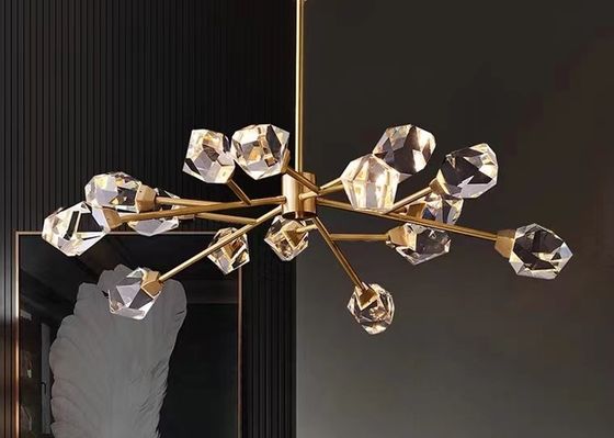 Large Crystal LED Chandelier Luxury K9 Diamond Crystal Hanging Light Living Room Pendant Lamp