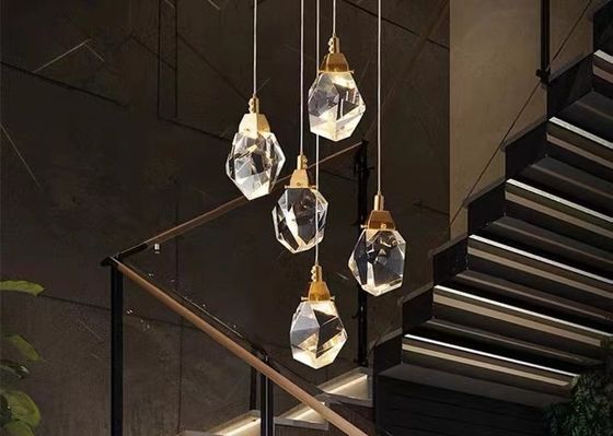 Large Crystal LED Chandelier Luxury K9 Diamond Crystal Hanging Light Living Room Pendant Lamp