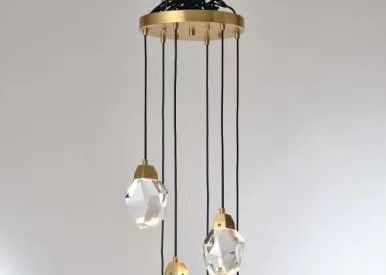 Large Crystal LED Chandelier Luxury K9 Diamond Crystal Hanging Light Living Room Pendant Lamp