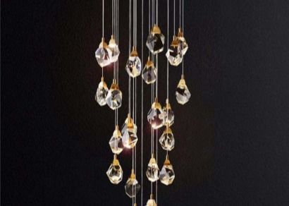 Large Crystal LED Chandelier Luxury K9 Diamond Crystal Hanging Light Living Room Pendant Lamp